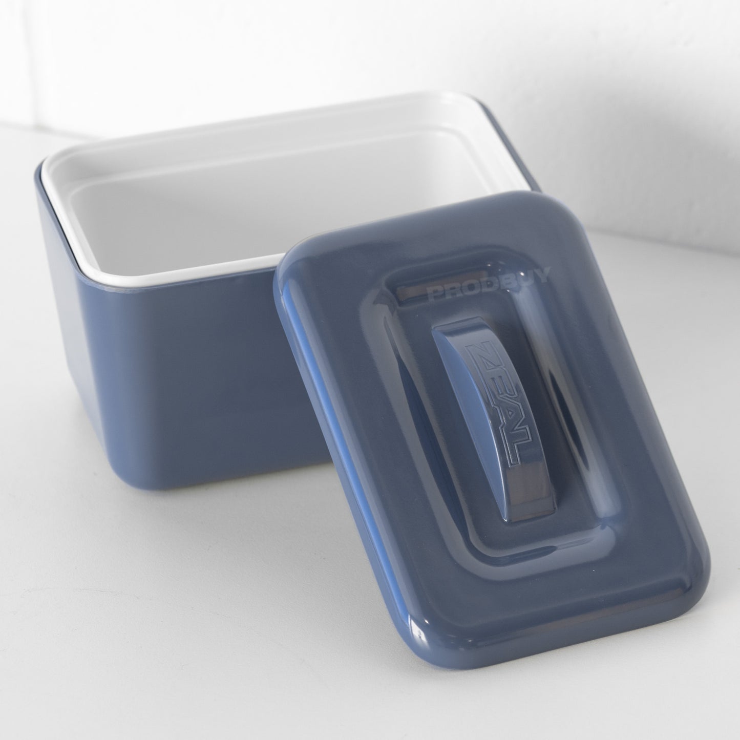 Pastel Dark Blue Melamine Butter Storage Dish with Lid