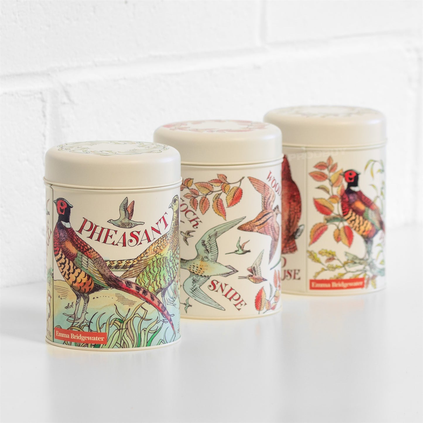 Set of 3 Emma Bridgewater 'Game Birds' Storage Canisters
