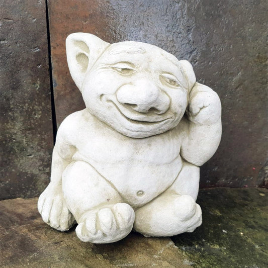 Ear Picking Ogre 13kg Heavy Stone Concrete Magic Garden Statue