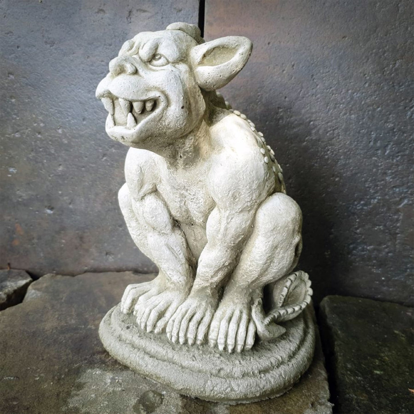 Grinning Gargoyle Statue 25cm Stone Concrete Heavy Garden Devil Ornament