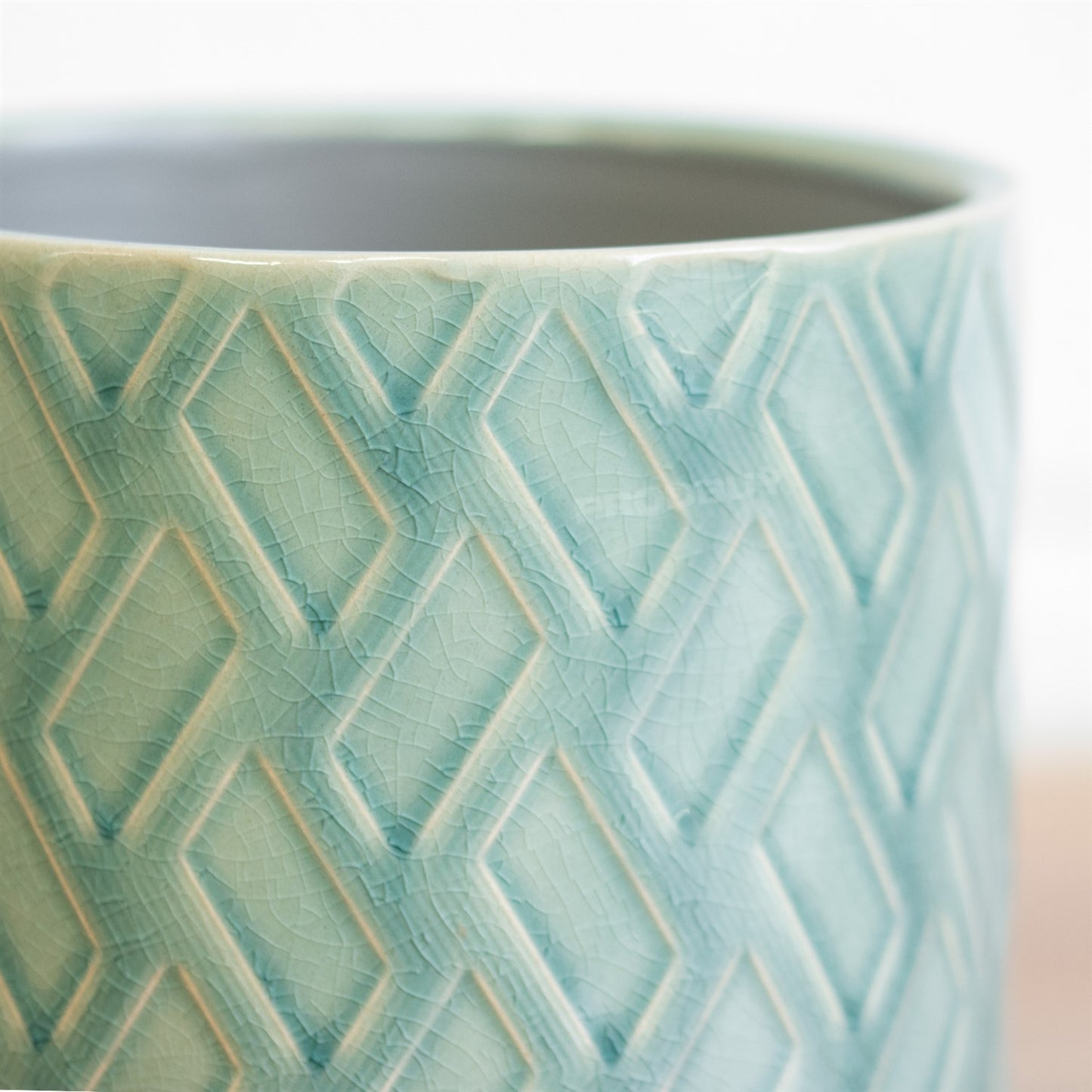 Geometric Crackle Glaze Indoor House Plant Pot Cover Holder Home Decor Planter