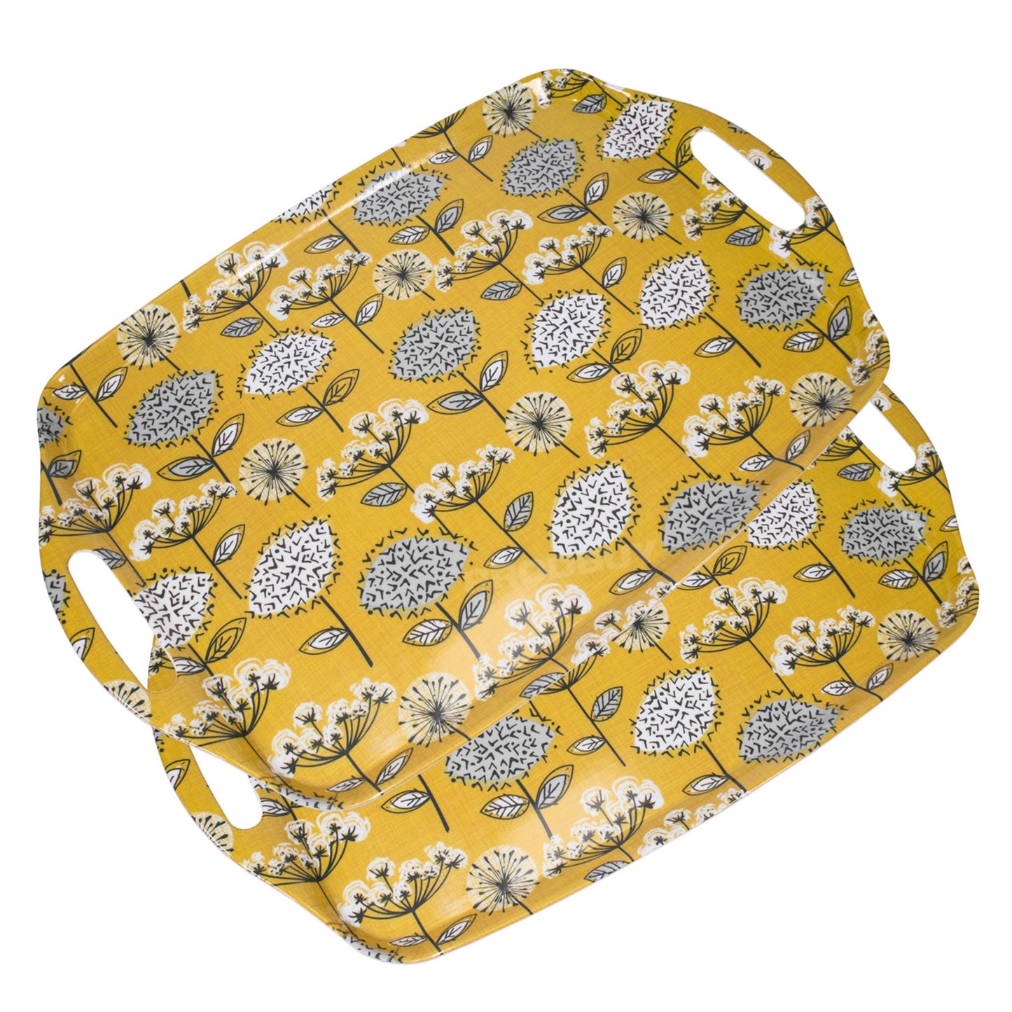 Set of 2 Floral Meadow Large Melamine Serving Trays