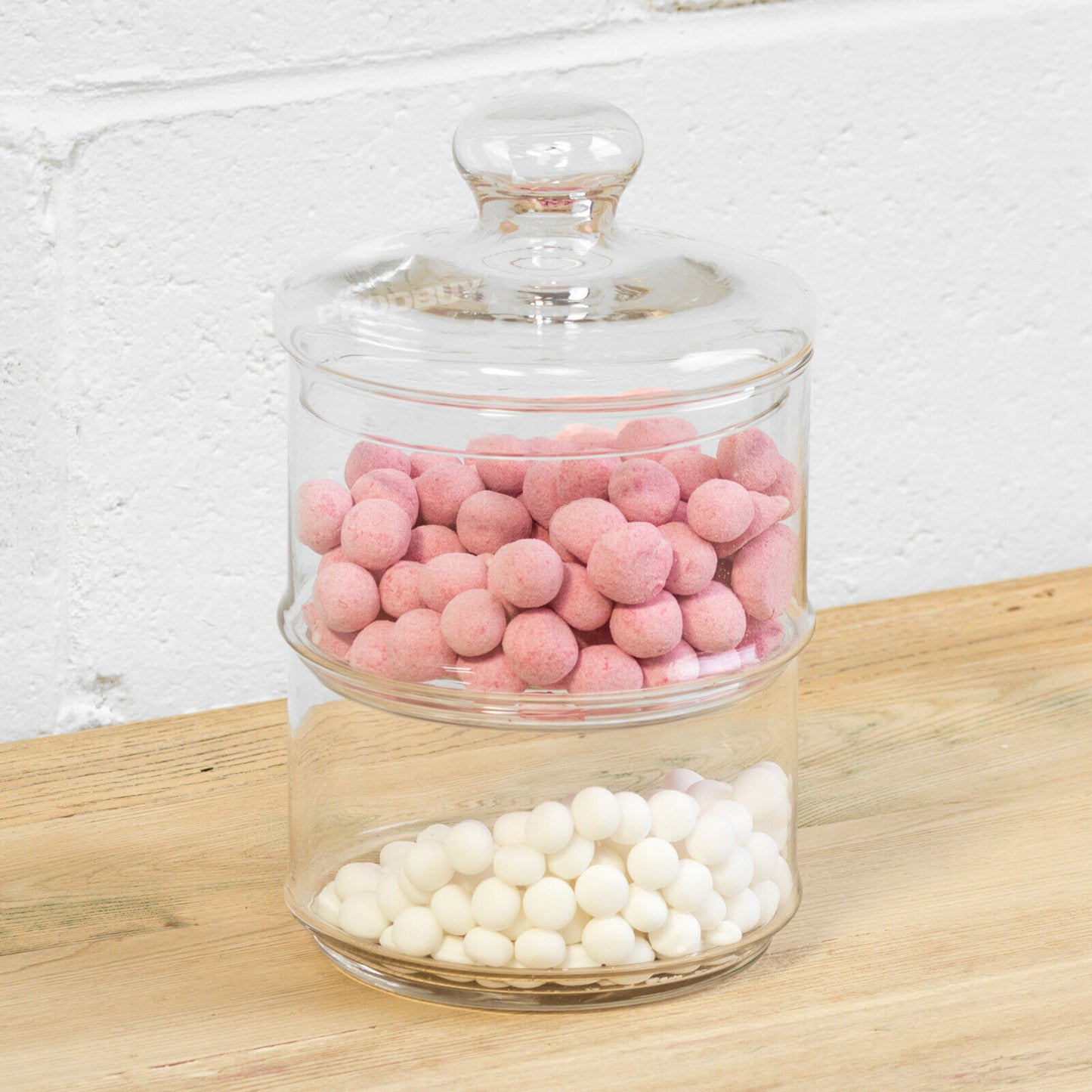 Retro 2 Tier Stackable Glass Storage Jar