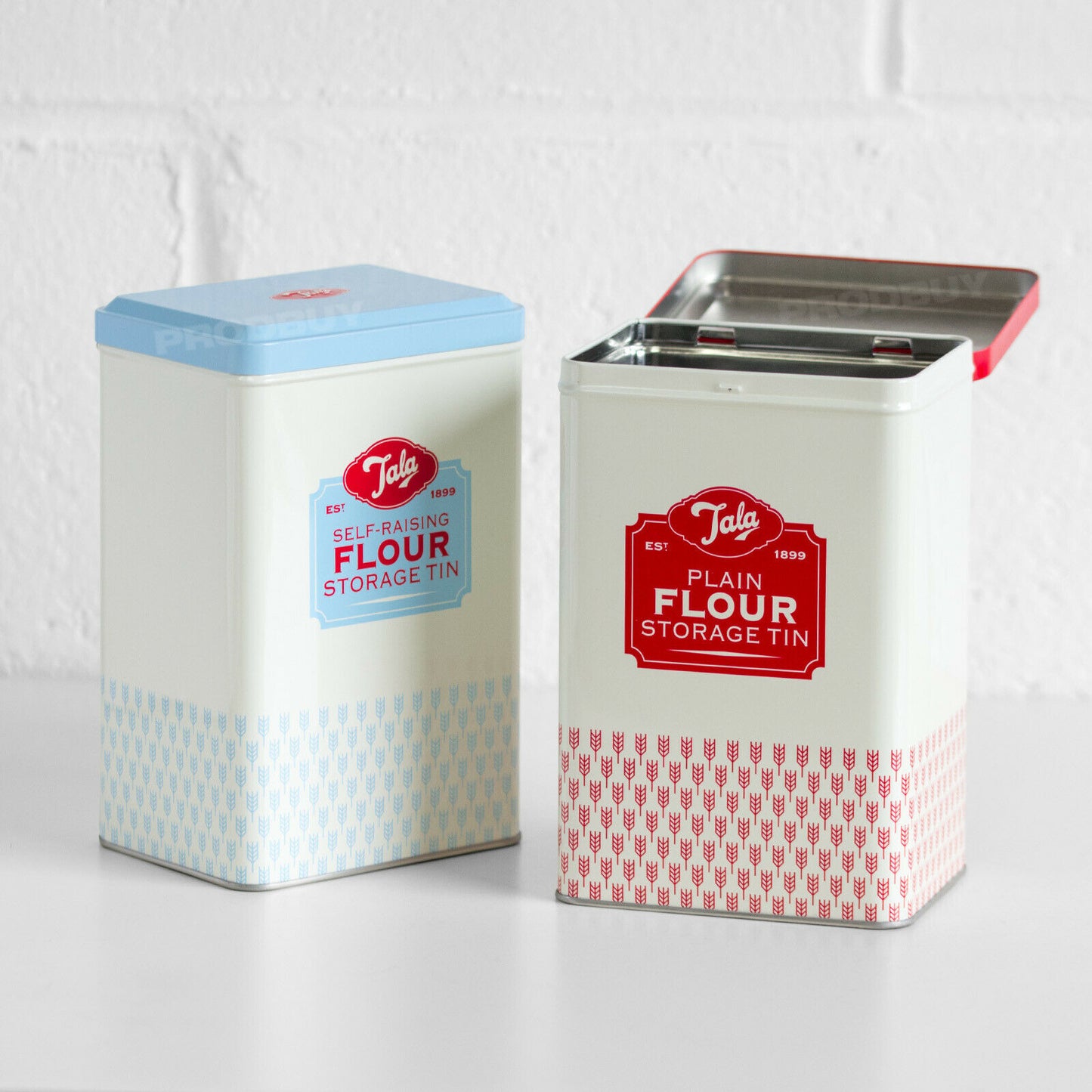 Set of 2 Retro Tala Flour Storage Tins