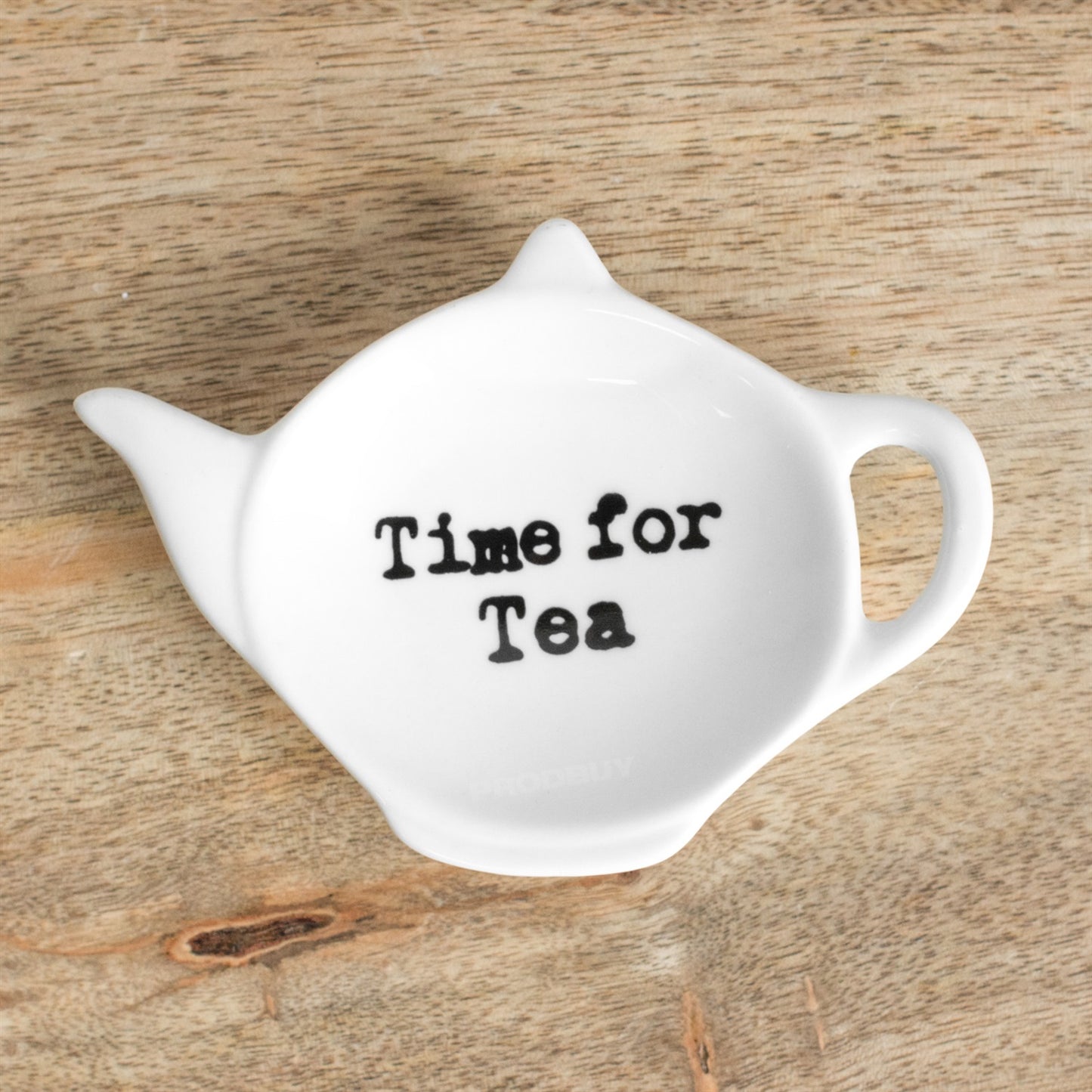 Teapot Shaped Tea Bag Tidy 12cm White Porcelain