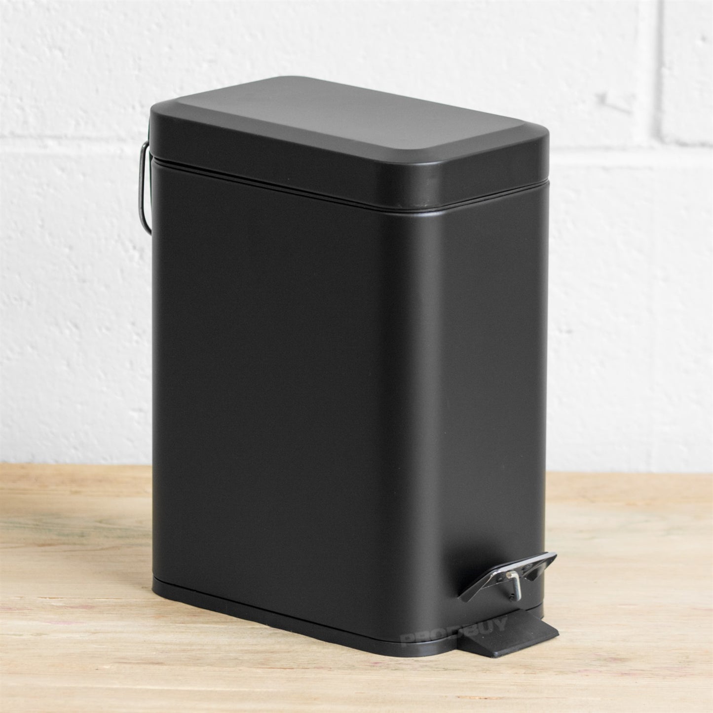 Small 5 Litre Matt Black Pedal Bin with Lid
