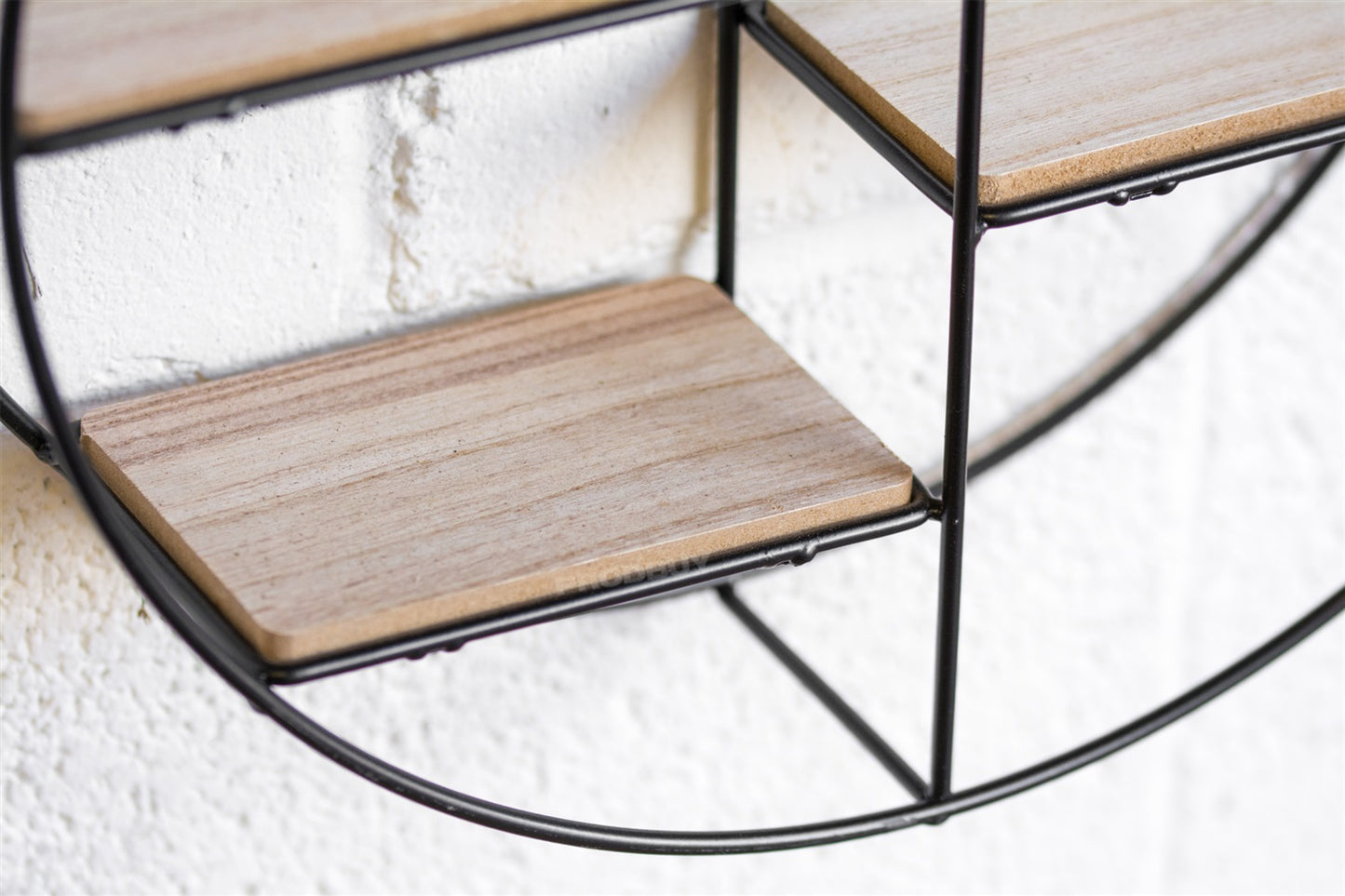 40cm Round Retro Metal Wire Industrial Wall Storage Unit Display Shelf Cabinet