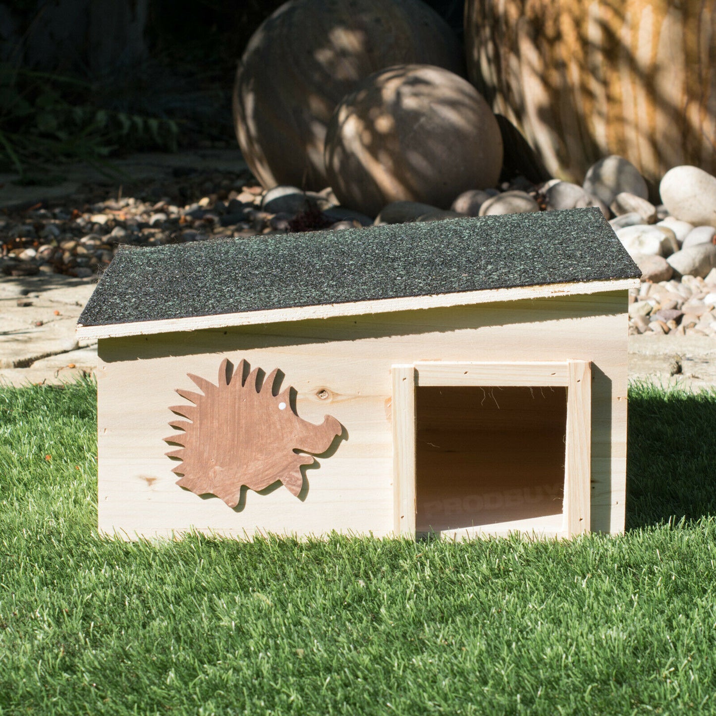 Felt Roof Wooden Hedgehog House Shelter Hibernation Habitat Nesting Home Box