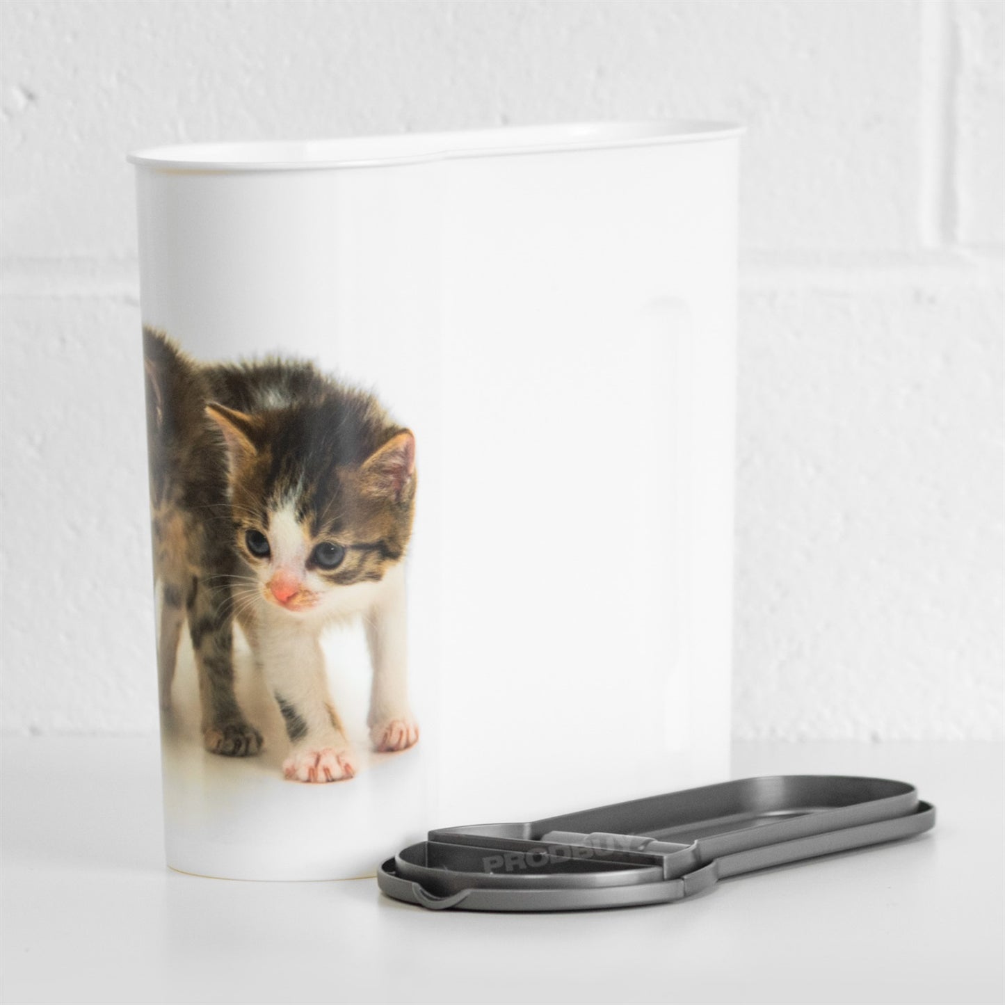 4 Litre White Plastic Cat Food Storage Container