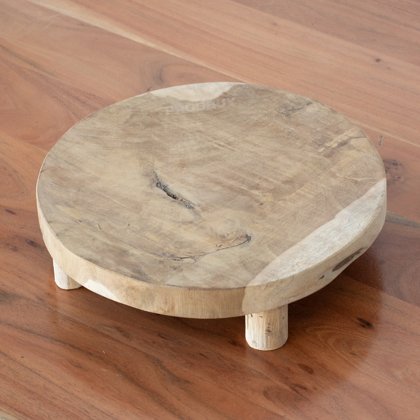 Round 30cm Wooden Plant Pot Stand with Feet