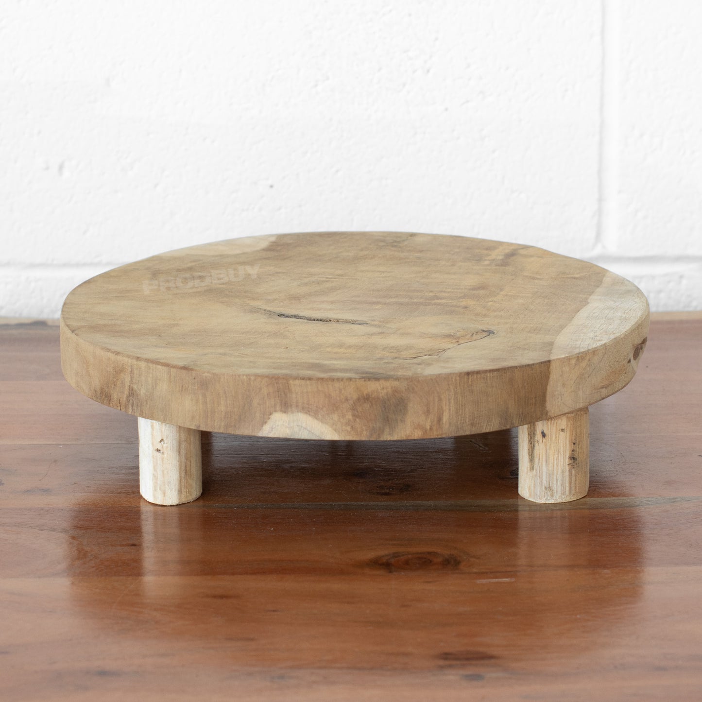 Round 30cm Wooden Plant Pot Stand with Feet