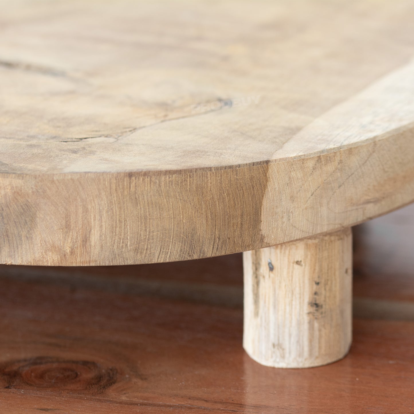 Round 30cm Wooden Plant Pot Stand with Feet