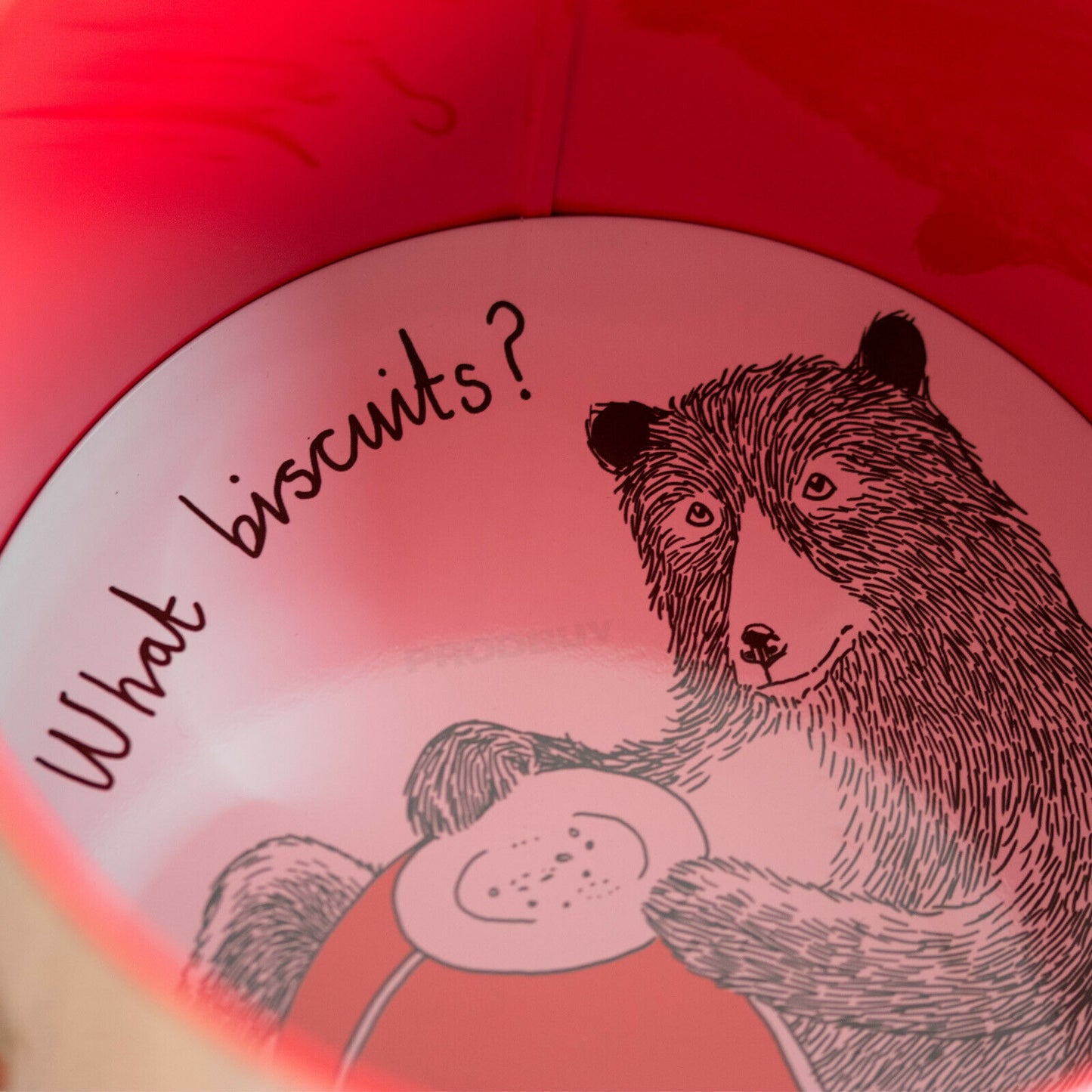 Humorous Bear Biscuit Barrel 3.5 Litre Cookie Container Tin