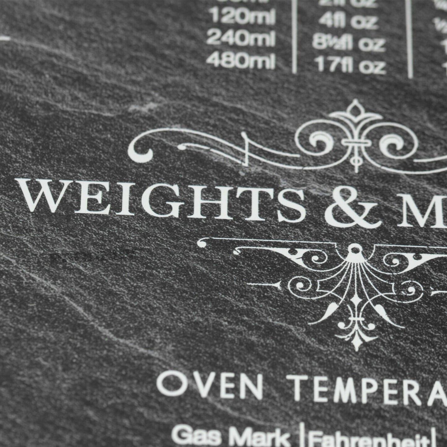 Glass 'Weights & Measures' Slate Effect Chopping Board