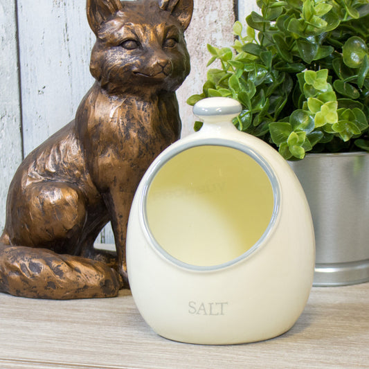 Cream Salt Storage Pig Country Kitchen Worktop Decor Canister Cellar Holder Pot