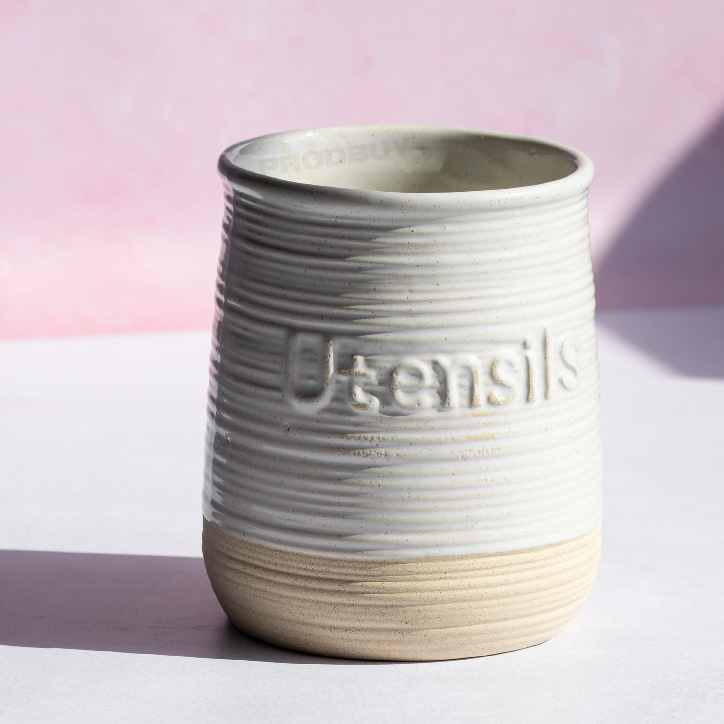 Stoneware Utensil Pot Kitchen Tool Holder Caddy