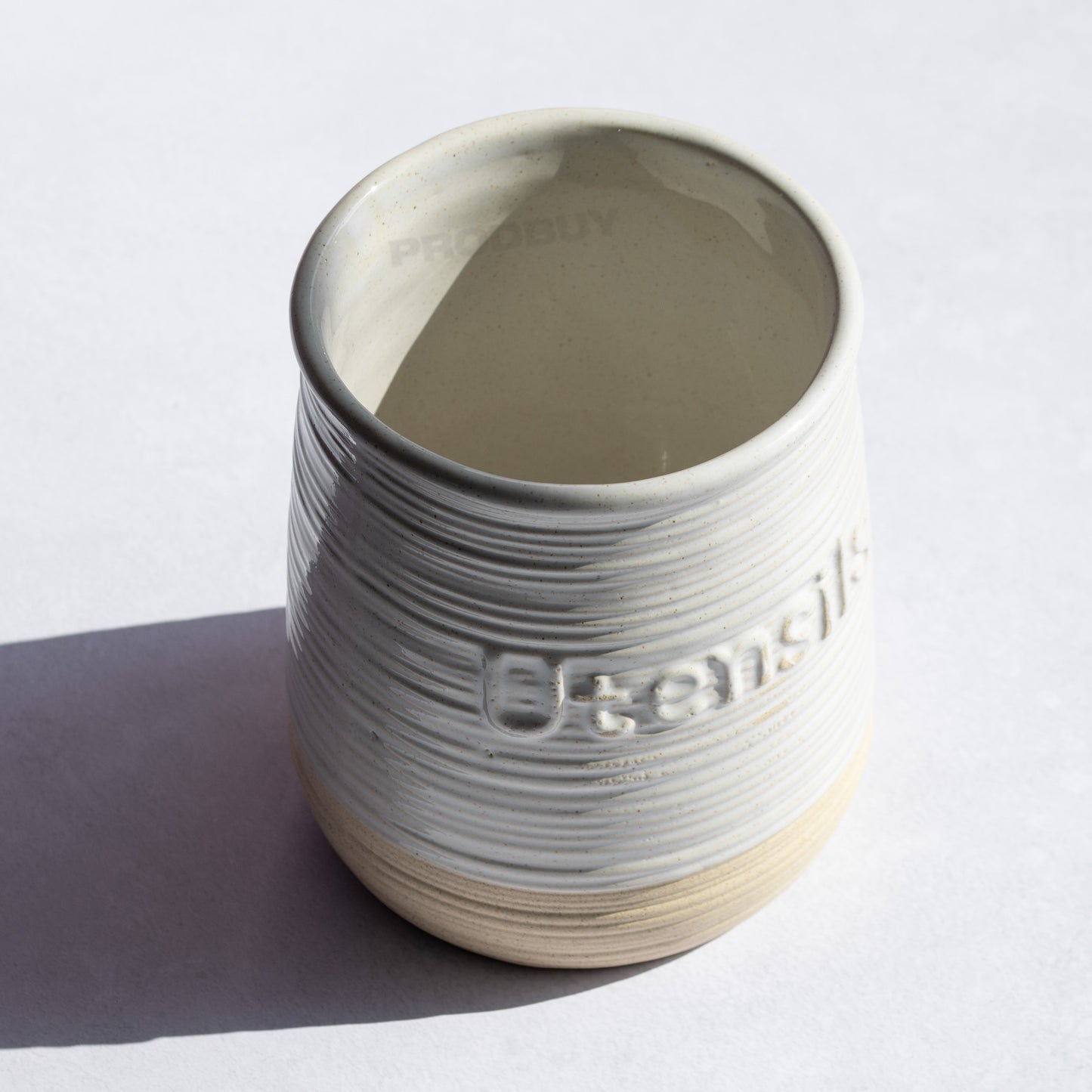 Stoneware Utensil Pot Kitchen Tool Holder Caddy
