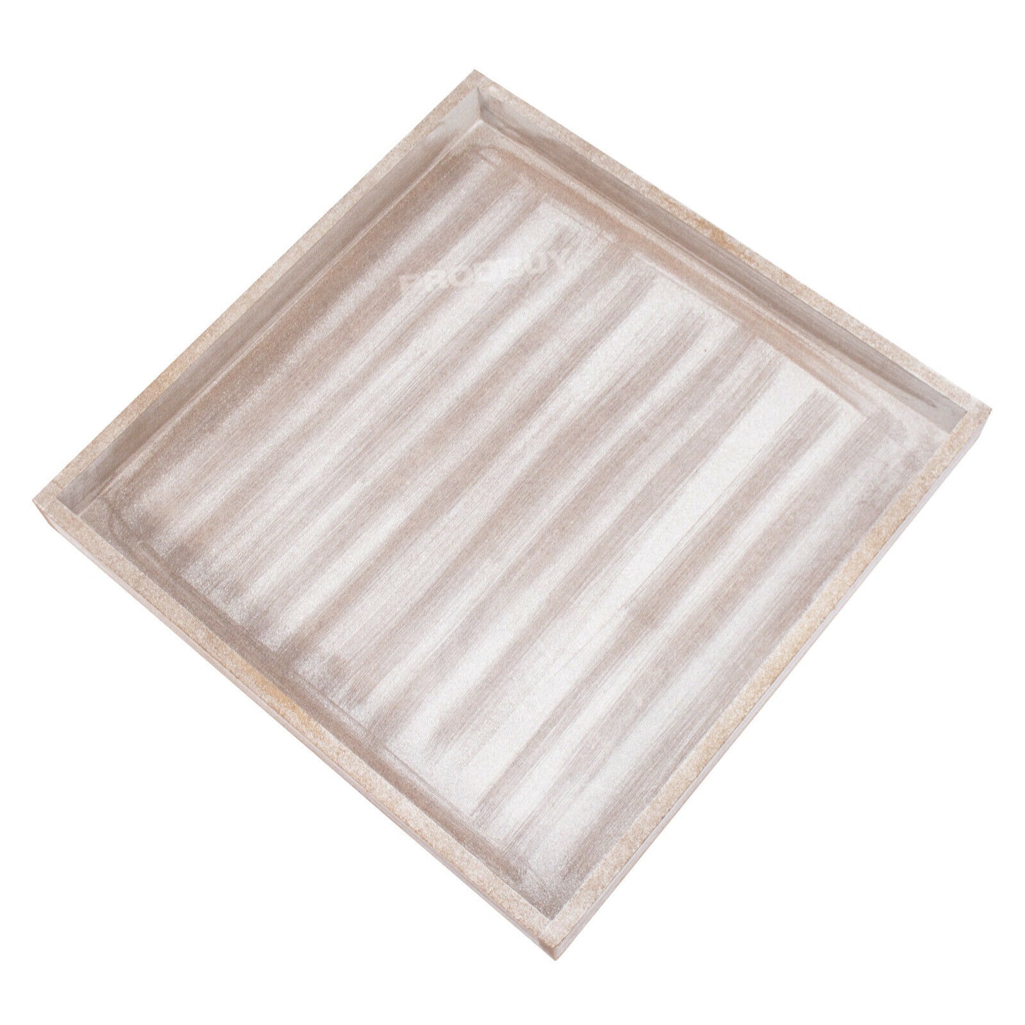 Square 30cm Rustic White Washed Wooden Tray
