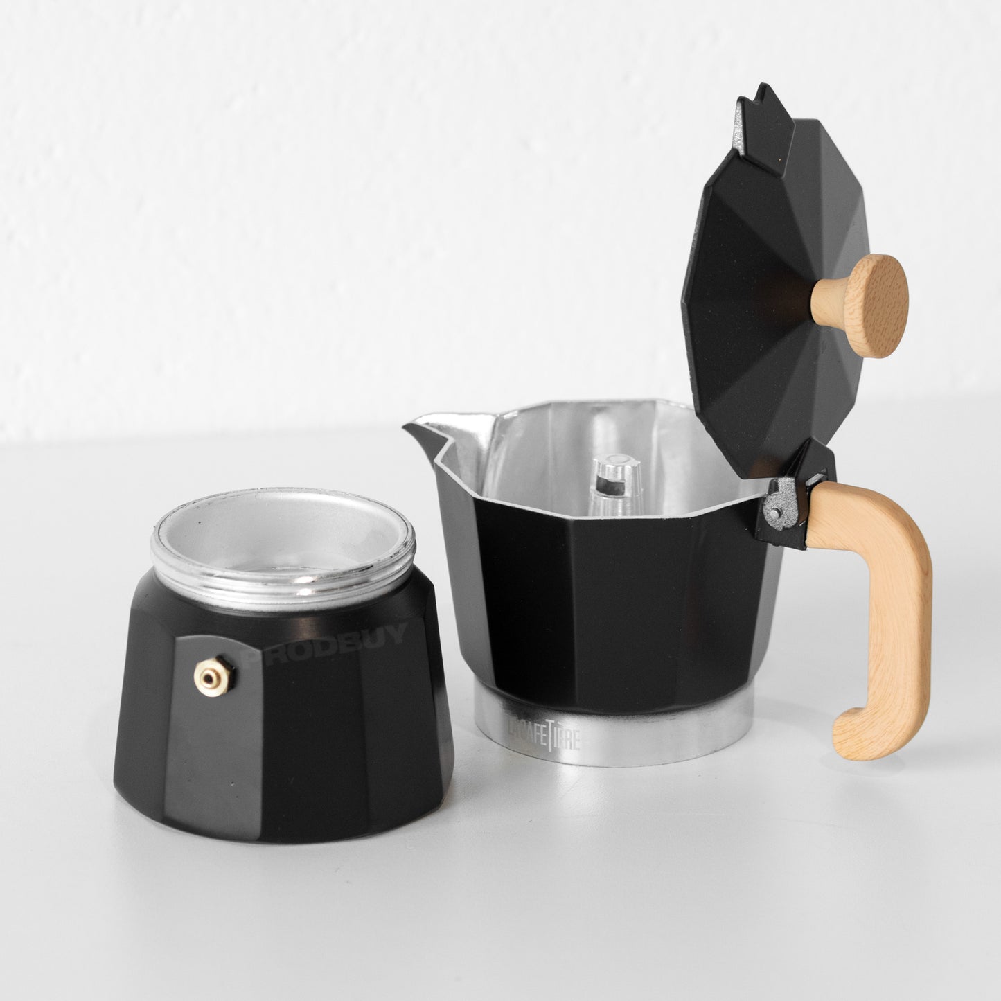 Black Italian Style 150ml Stove Top Cafetiere