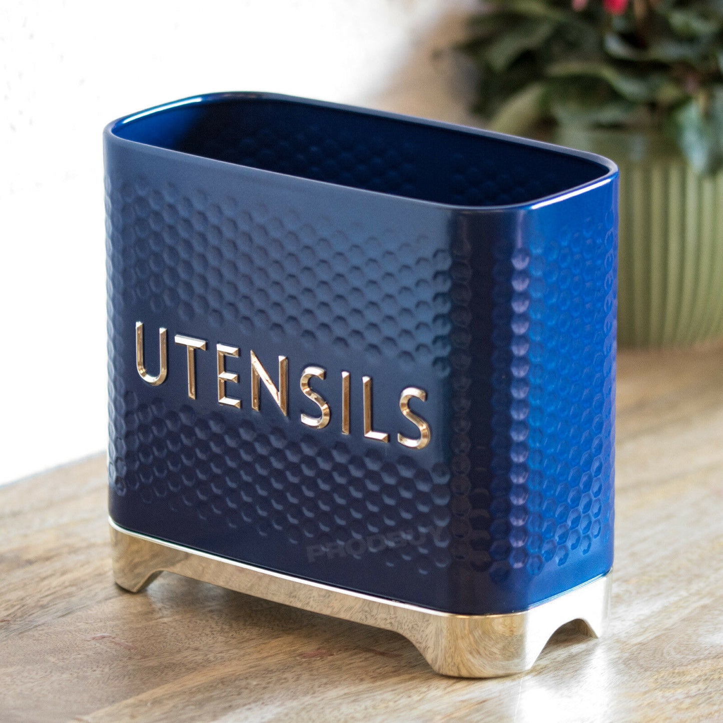 Blue Lovello Textured Utensil Holder Pot