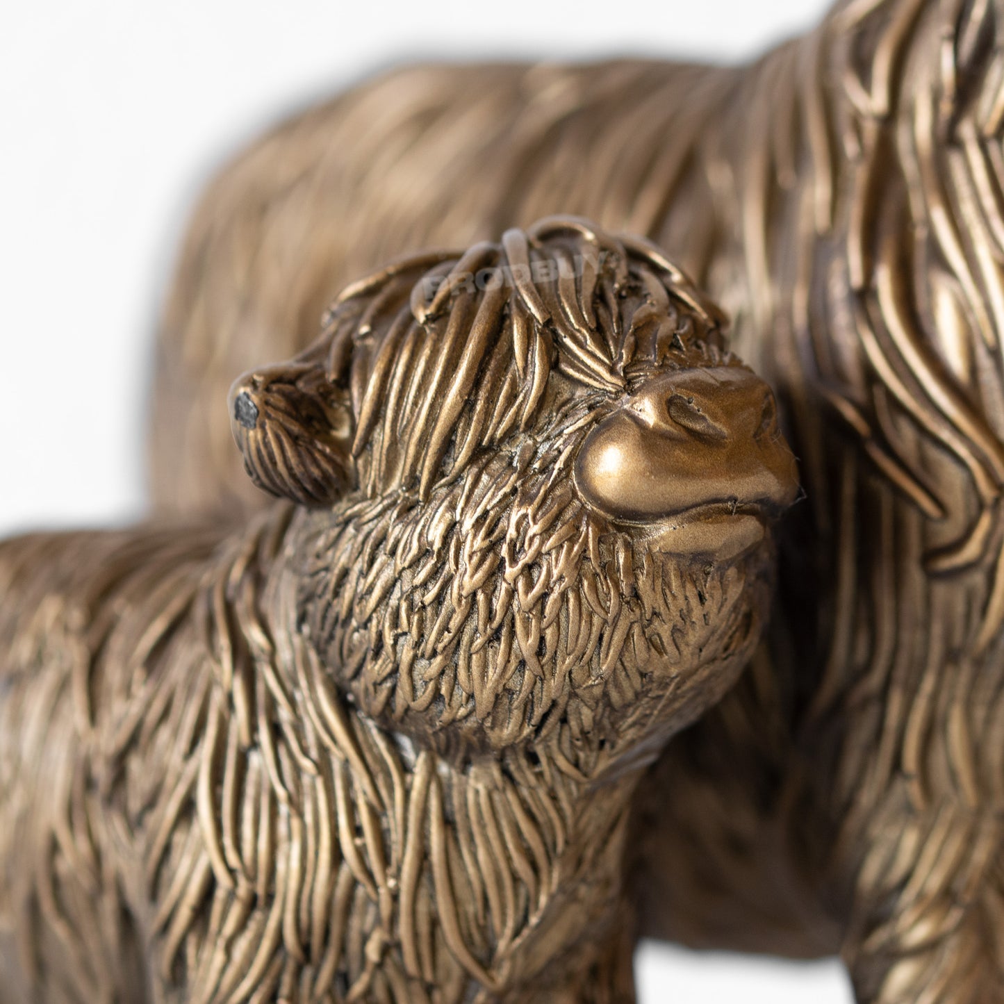 Highland Cow with Calf 18cm Decorative Ornament Figure