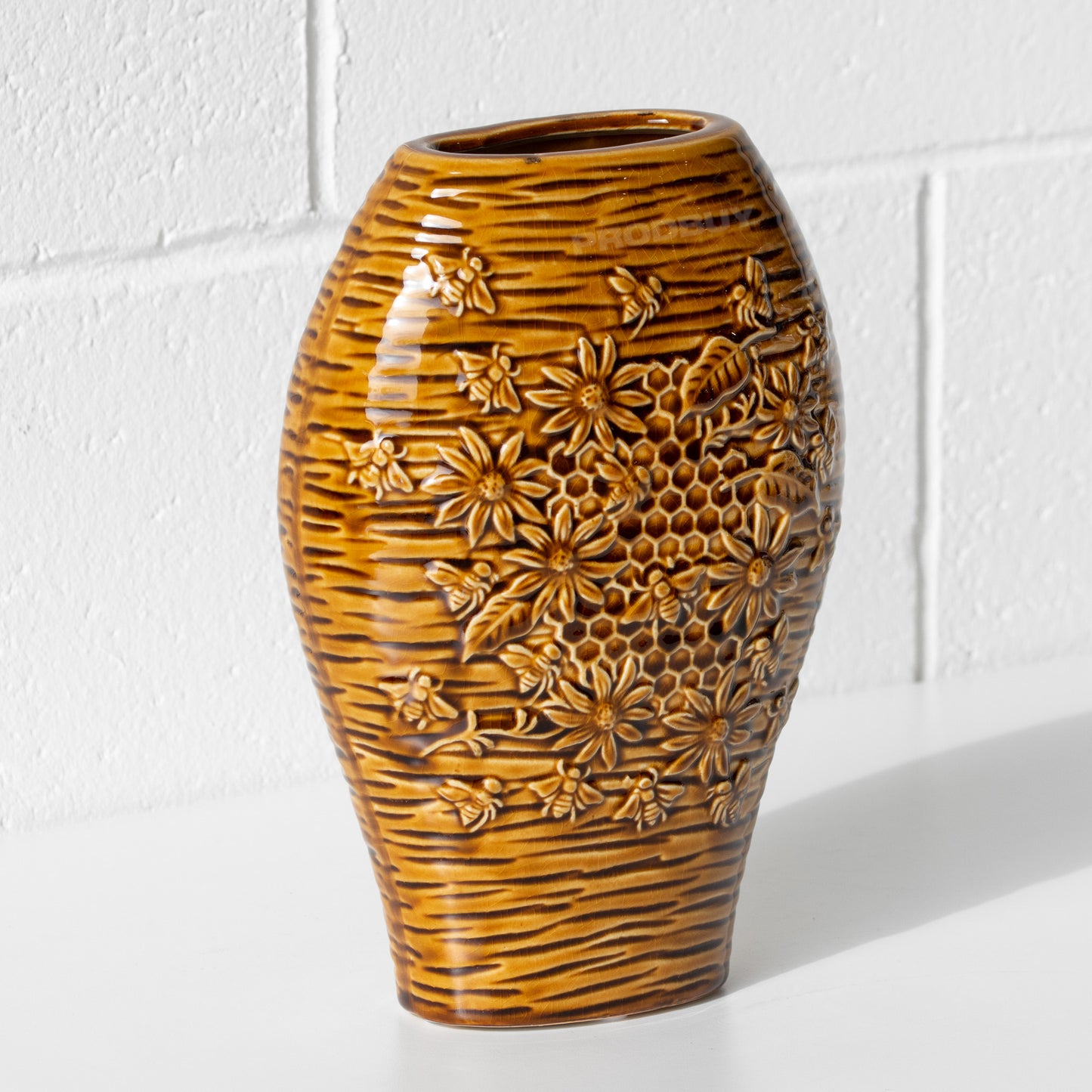 Floral Bee 25.5cm Ceramic Flower Vase