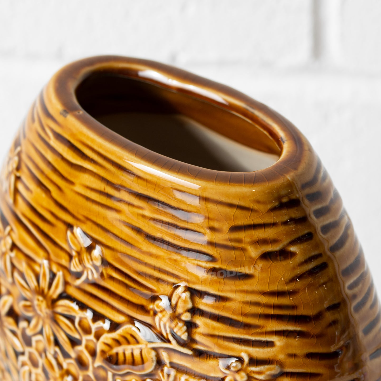 Floral Bee 25.5cm Ceramic Flower Vase