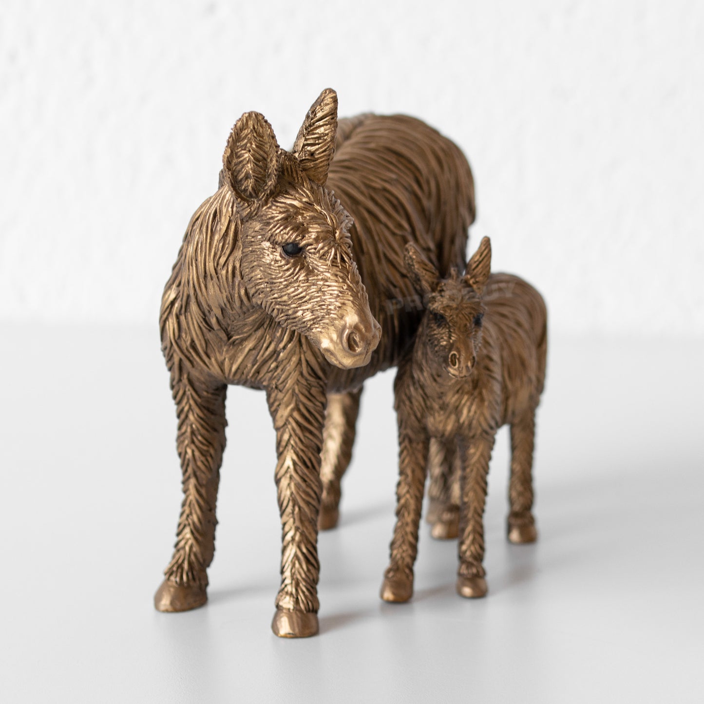 Small Donkey with Foal 18cm Decorative Ornament Figure