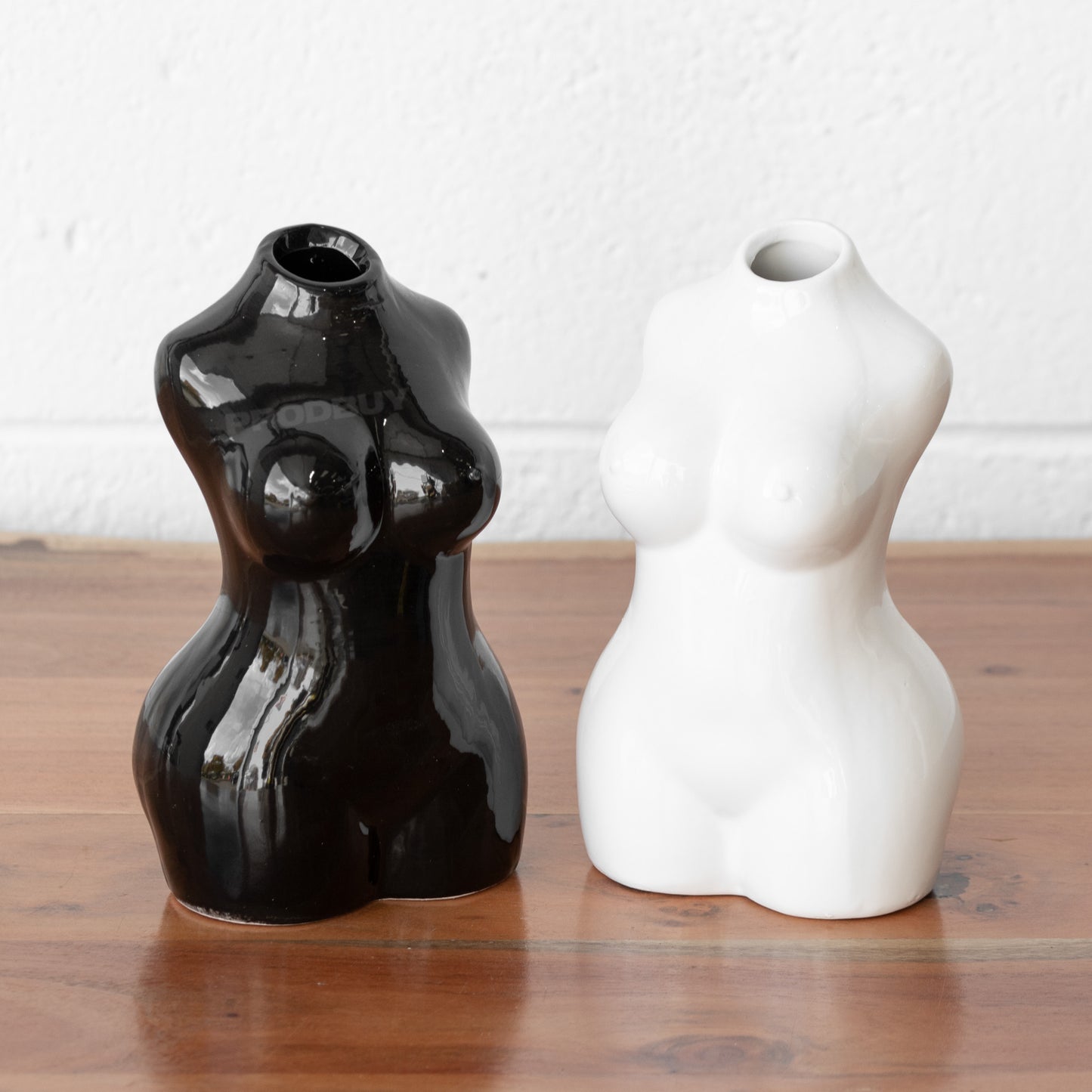 Set of 2 Woman's Nude Body Ceramic Vases