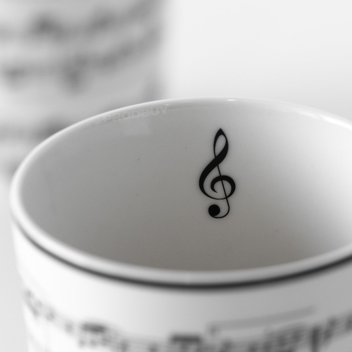 Set of 2 Music Sheet Tall Latte Coffee Mugs