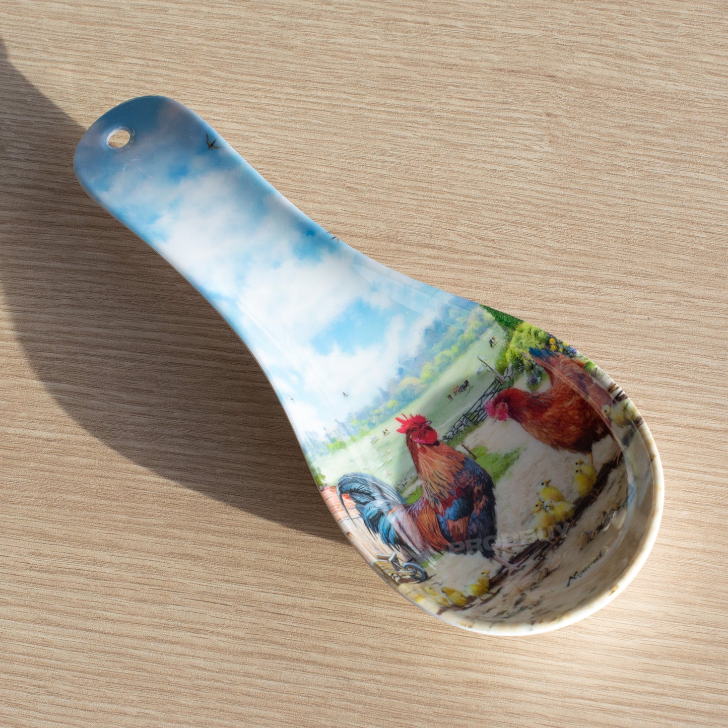 Farm 'Cockerel & Hen' Tea Bag Tidy & Spoon Rest