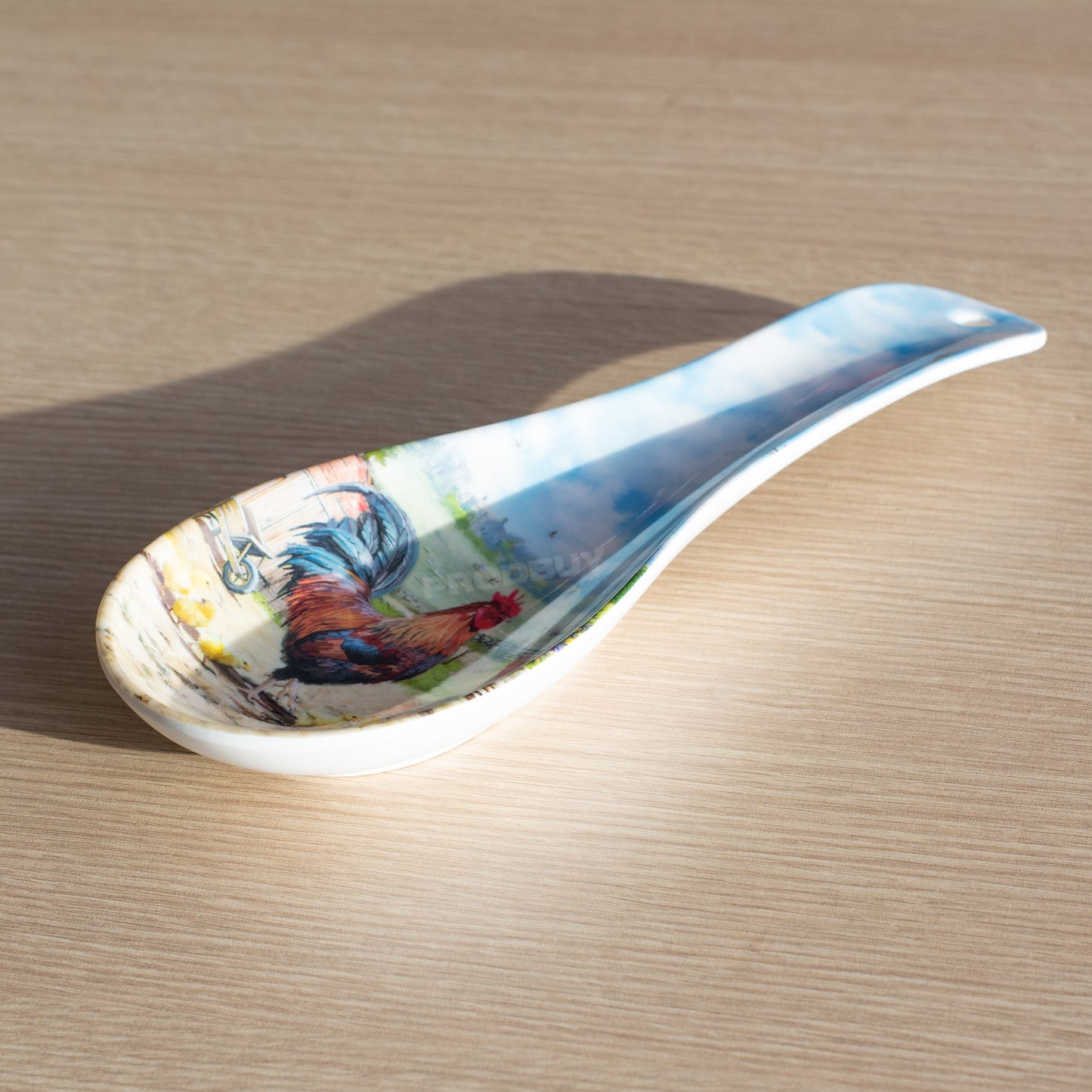 Farm 'Cockerel & Hen' Tea Bag Tidy & Spoon Rest