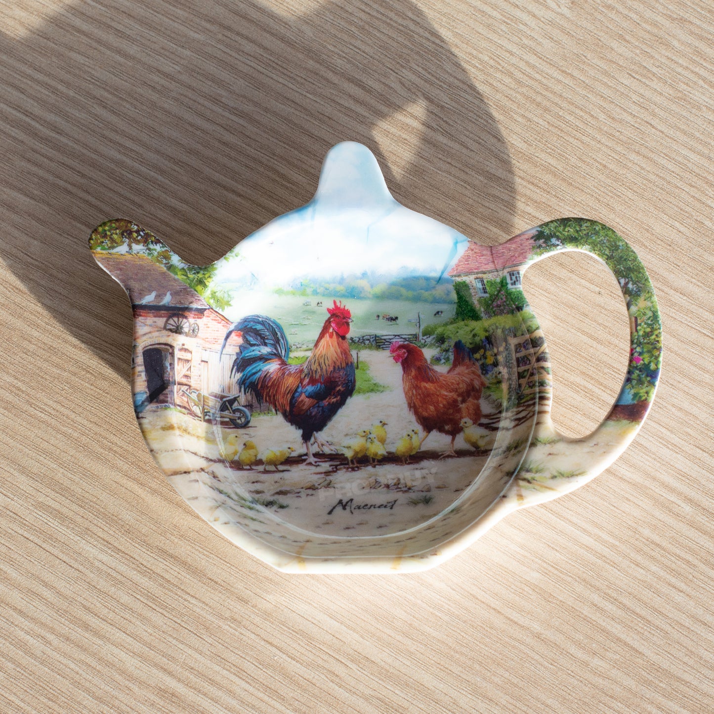 Farm 'Cockerel & Hen' Tea Bag Tidy & Spoon Rest
