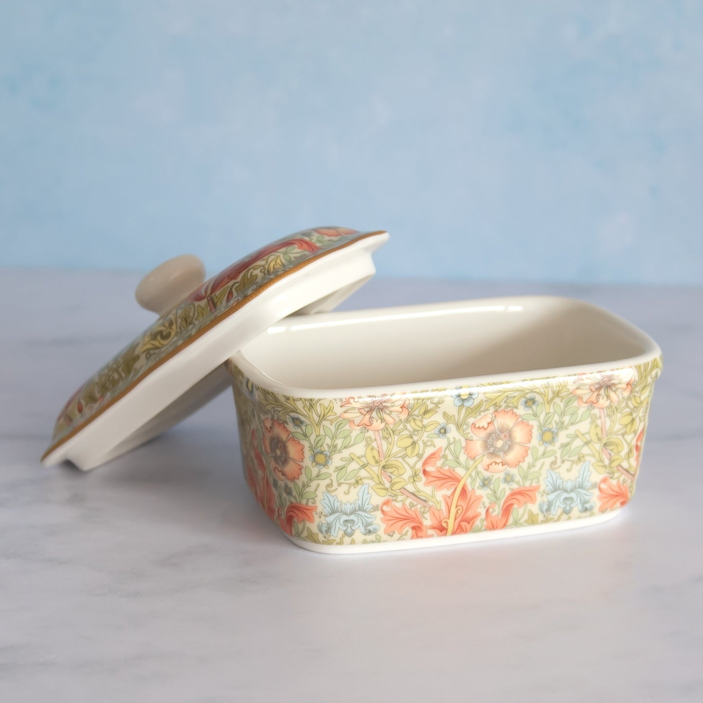 William Morris Compton Fine China Butter Dish with Lid