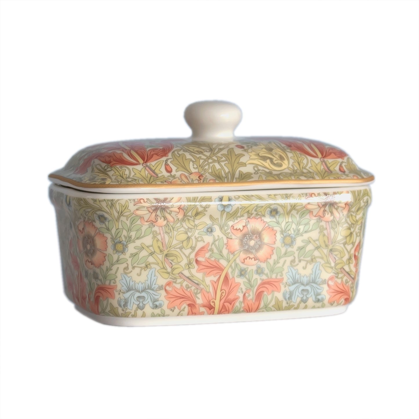 William Morris Compton Fine China Butter Dish with Lid