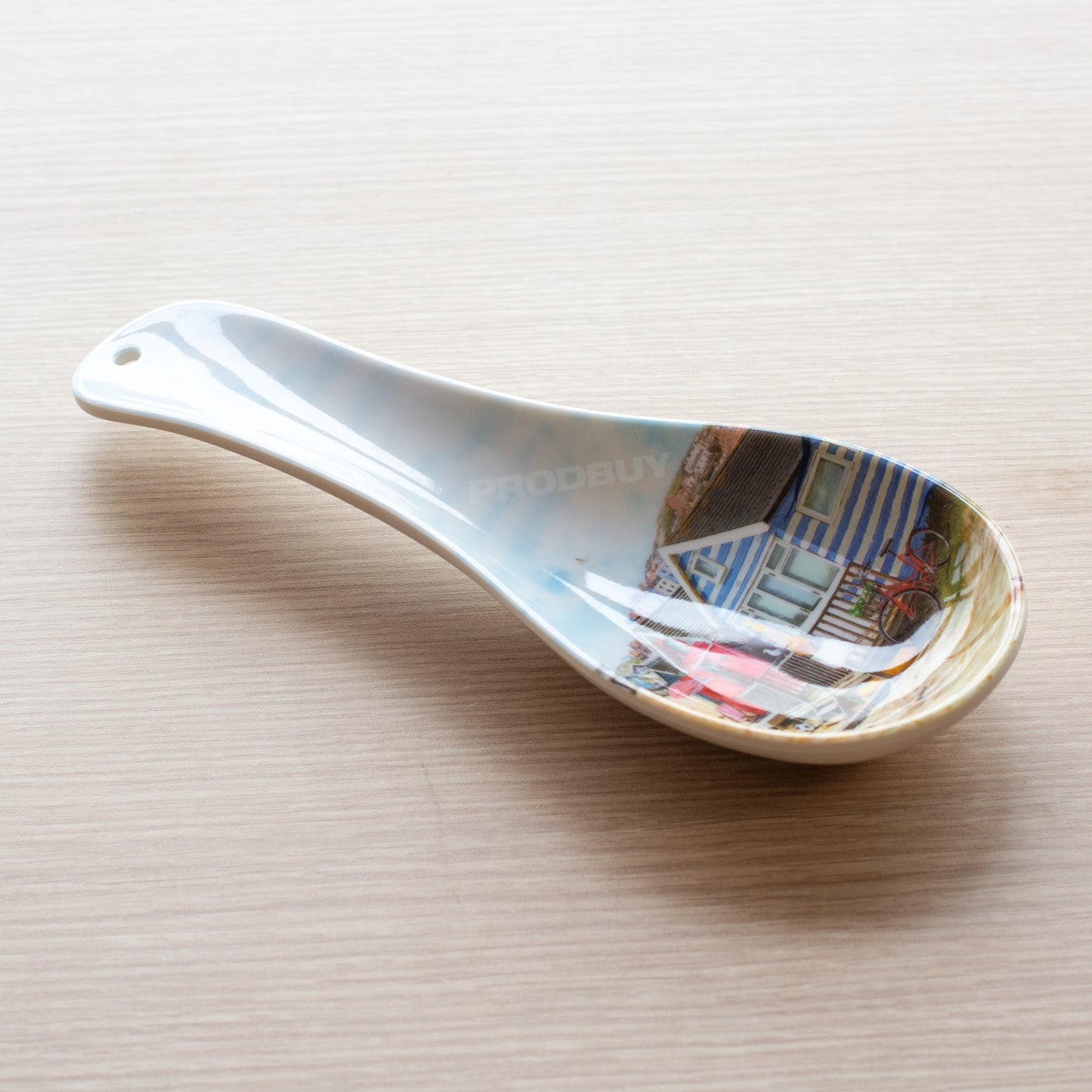 Sandy Beach Hut Melamine Spoon Rest Utensil Holder