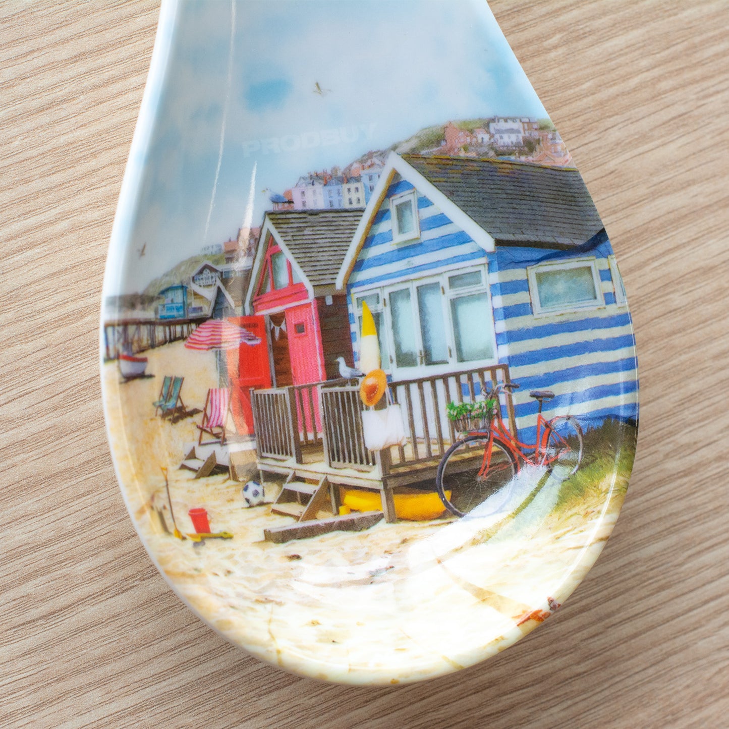 Sandy Beach Hut Melamine Spoon Rest Utensil Holder
