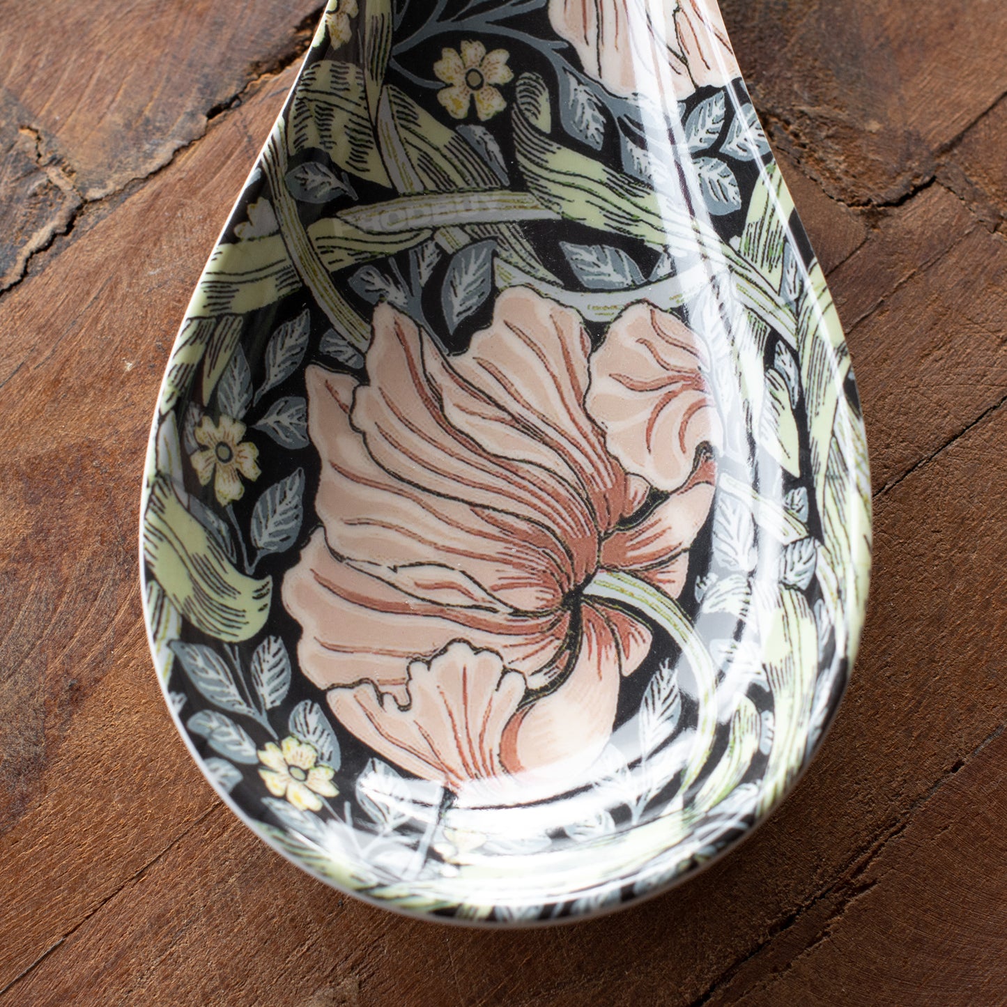 Dark Floral 'Pimpernel' Tea Bag Tidy & Spoon Rest