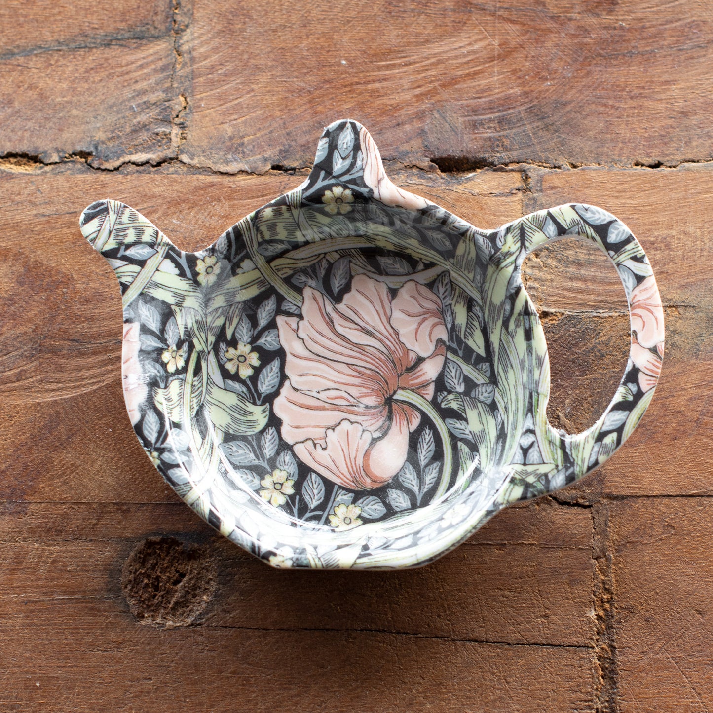 Dark Floral 'Pimpernel' Tea Bag Tidy & Spoon Rest