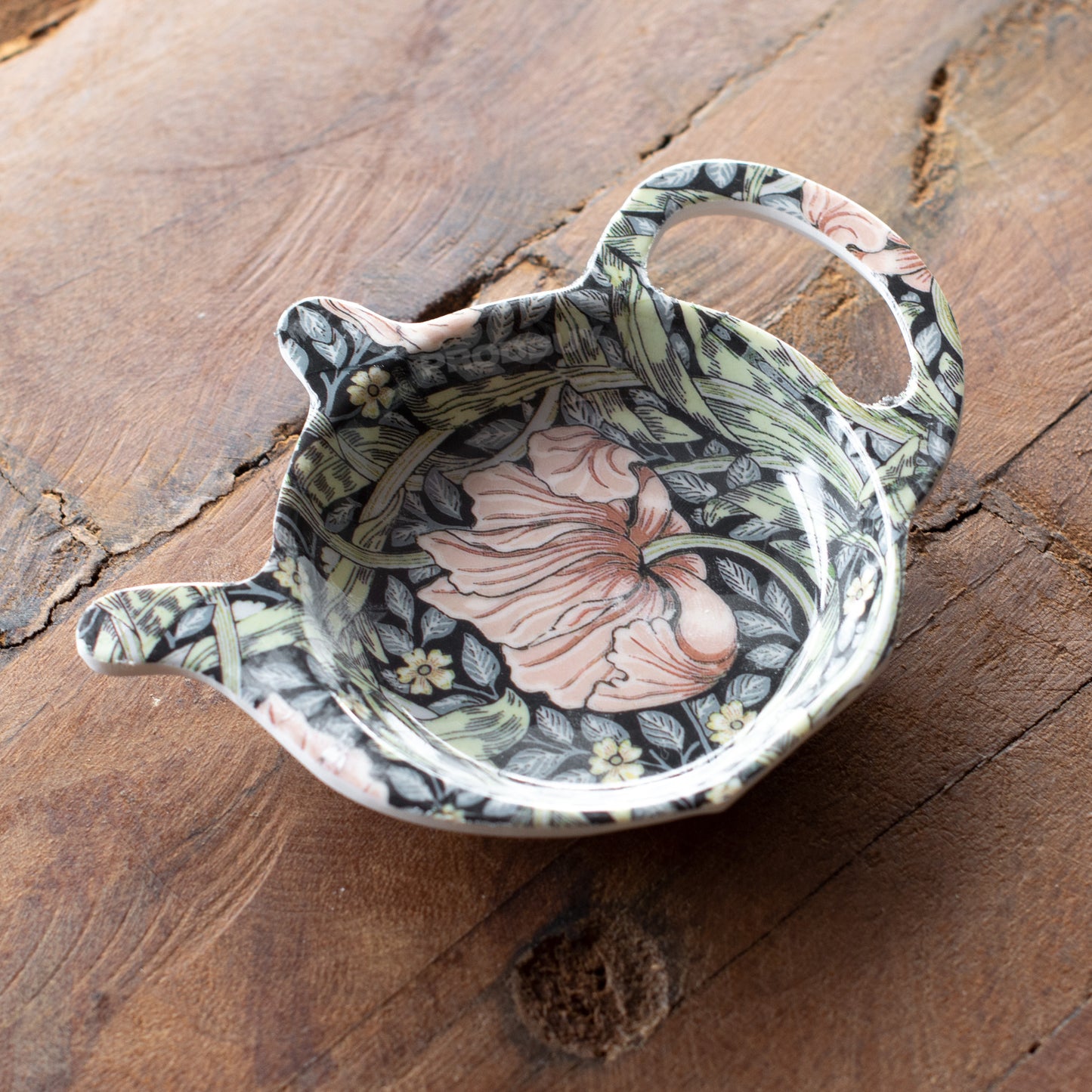 Dark Floral 'Pimpernel' Tea Bag Tidy & Spoon Rest
