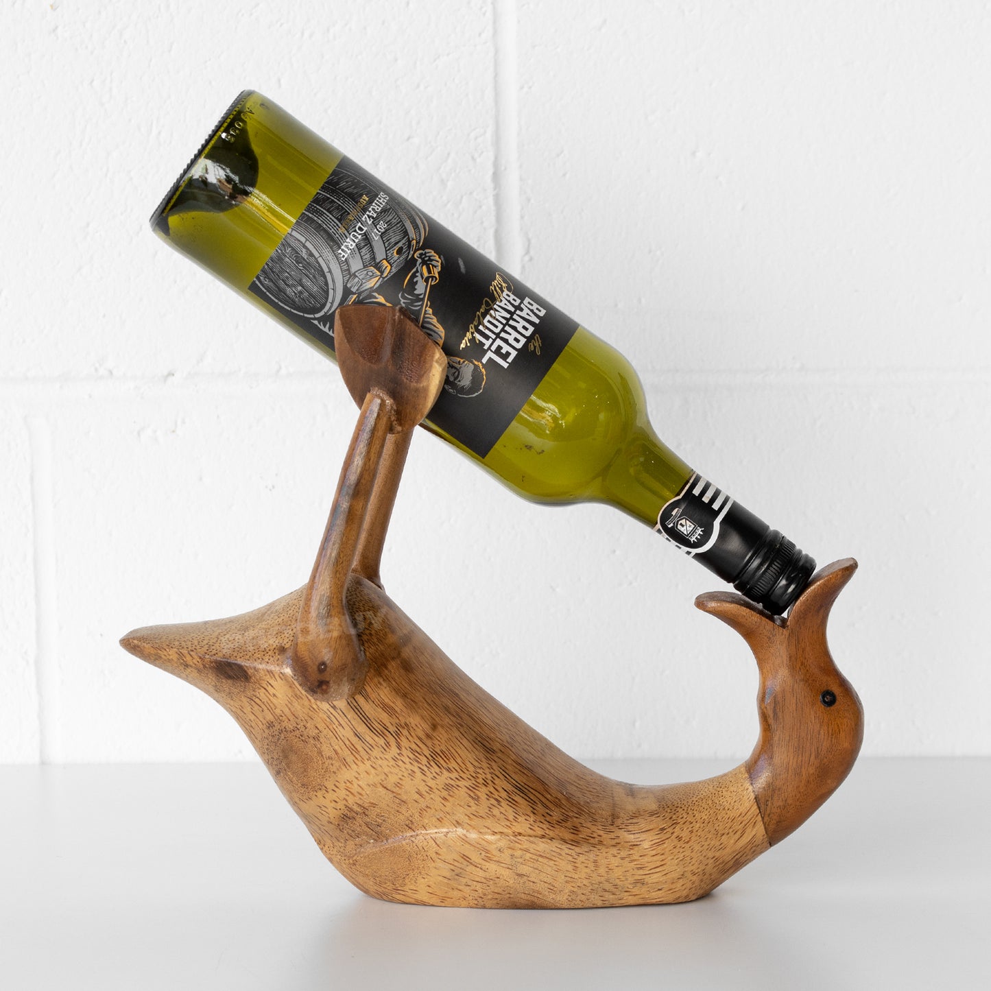 Drunken Duck Wooden Wine Bottle Holder Ornament
