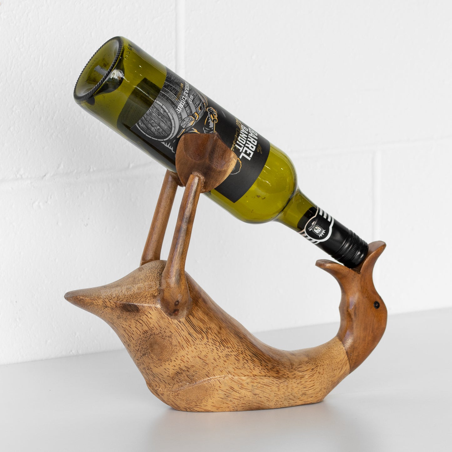 Drunken Duck Wooden Wine Bottle Holder Ornament