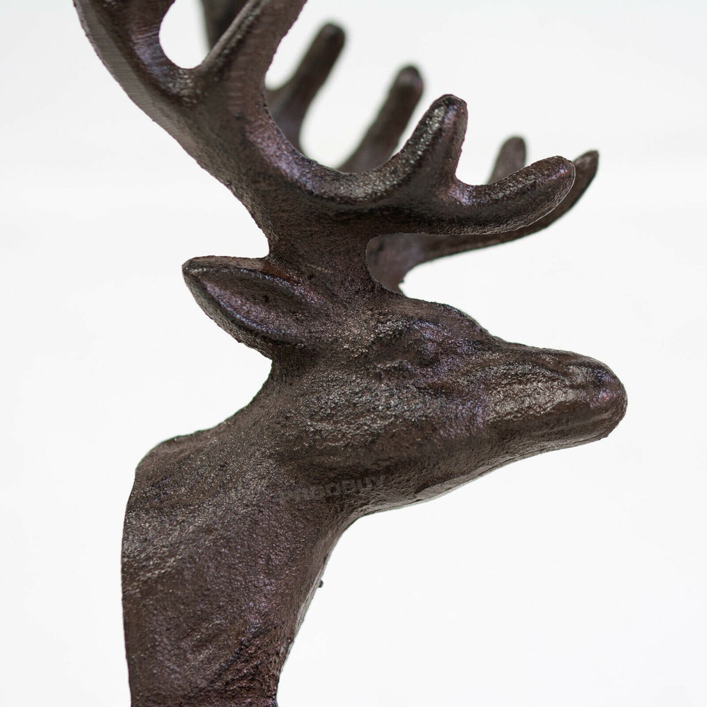 Set of 2 Cast Iron Stag Deer Head Antler Book Ends Heavy Vintage Style Bookends