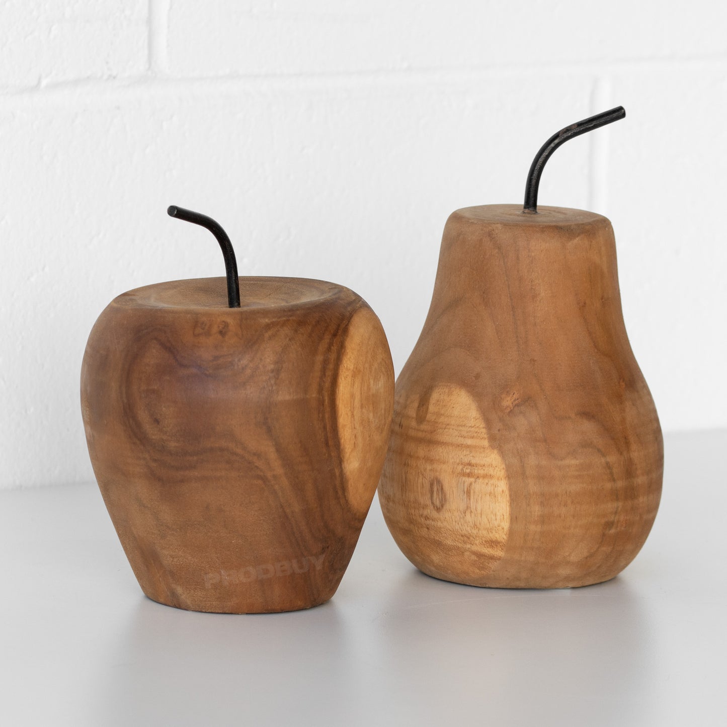 Wooden Apple & Pear Ornaments