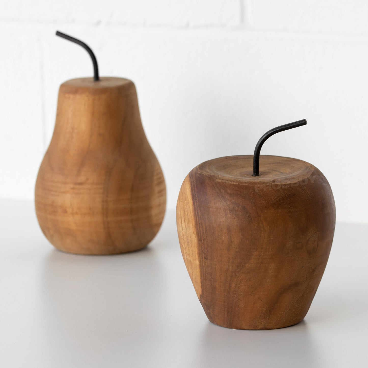 Wooden Apple & Pear Ornaments