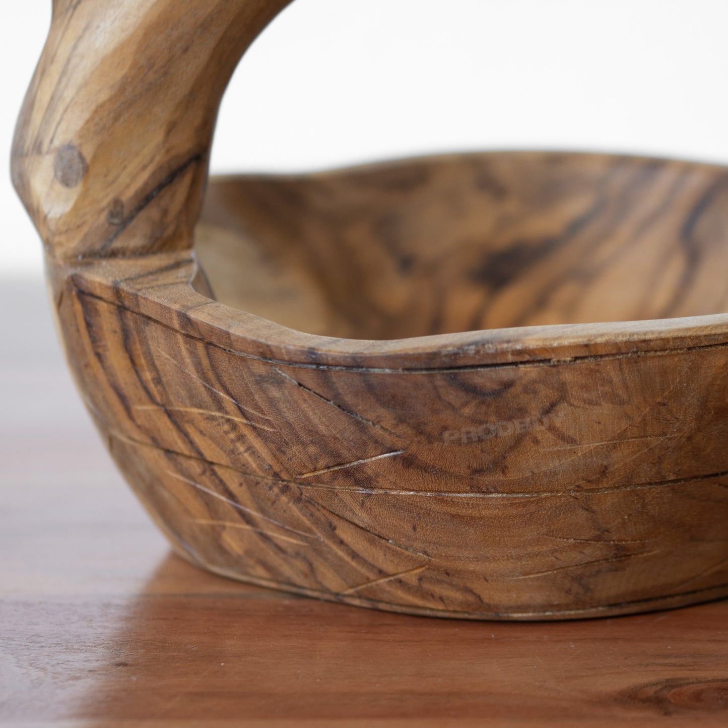 Hand Carved Duck Shaped Wooden Bowl