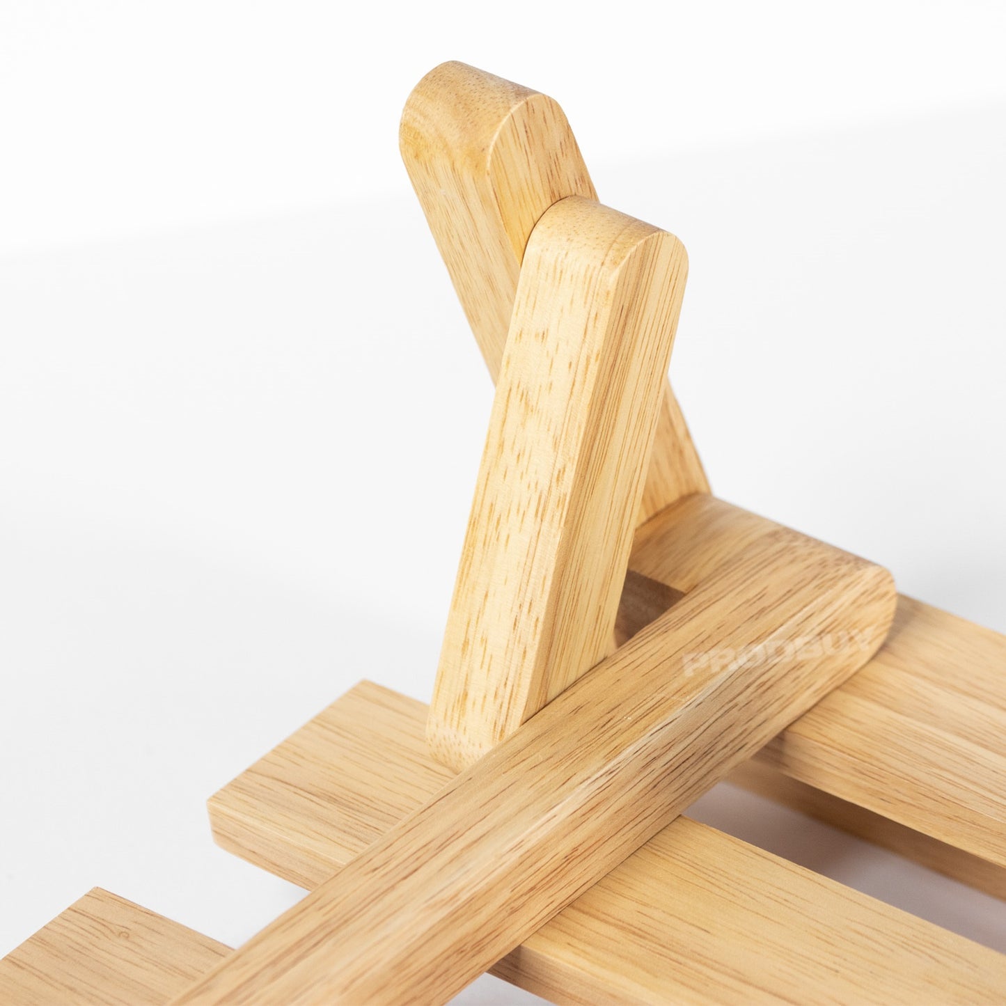 Cross-slat Rubberwood Cookbook Stand