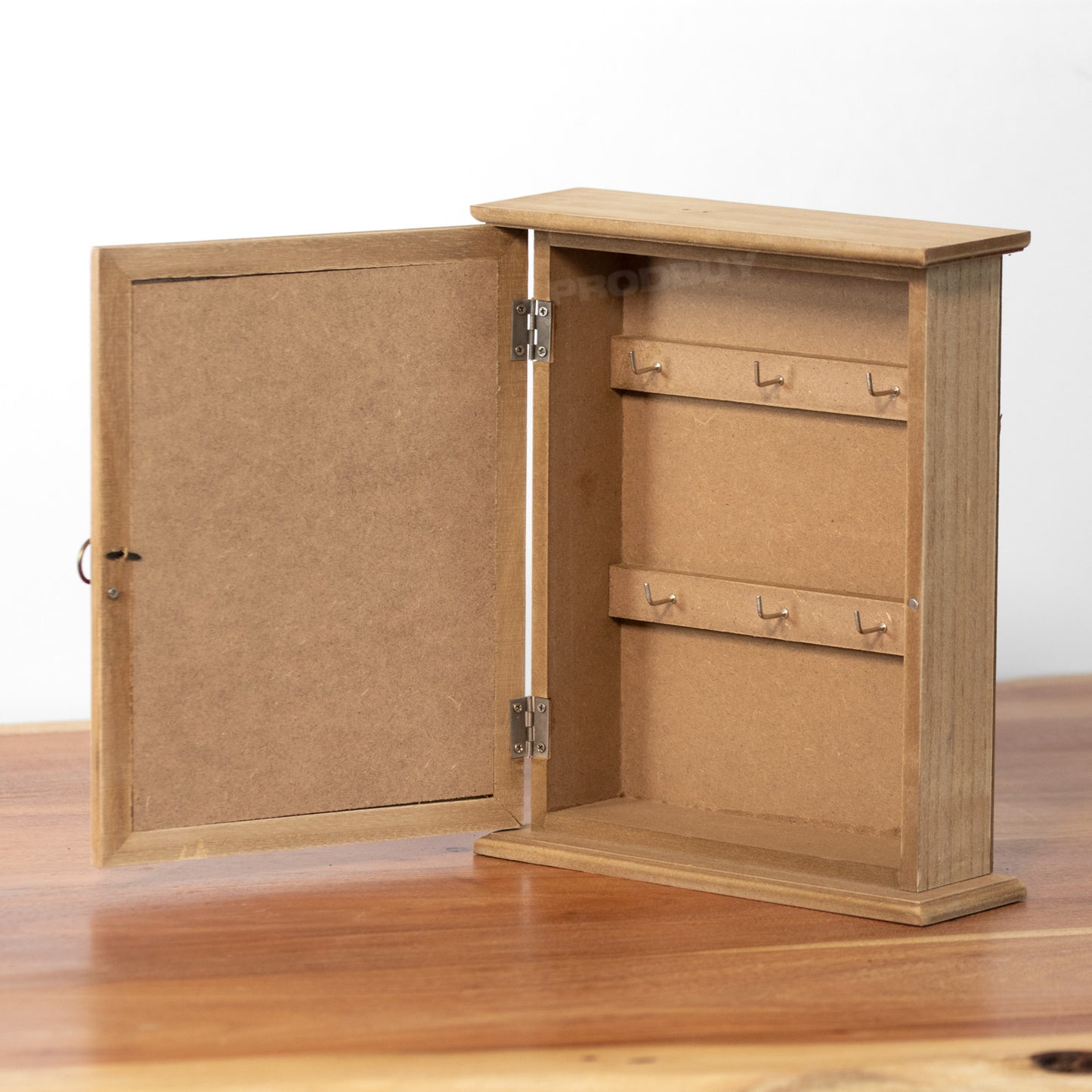 Japanese Style Brown Key Box Wall Mounted 6 Hook