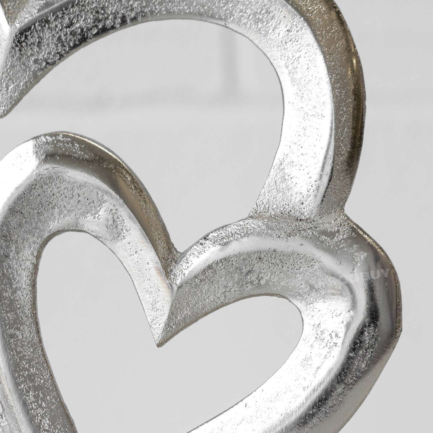 Silver Double Love Hearts 26cm Decorative Ornament