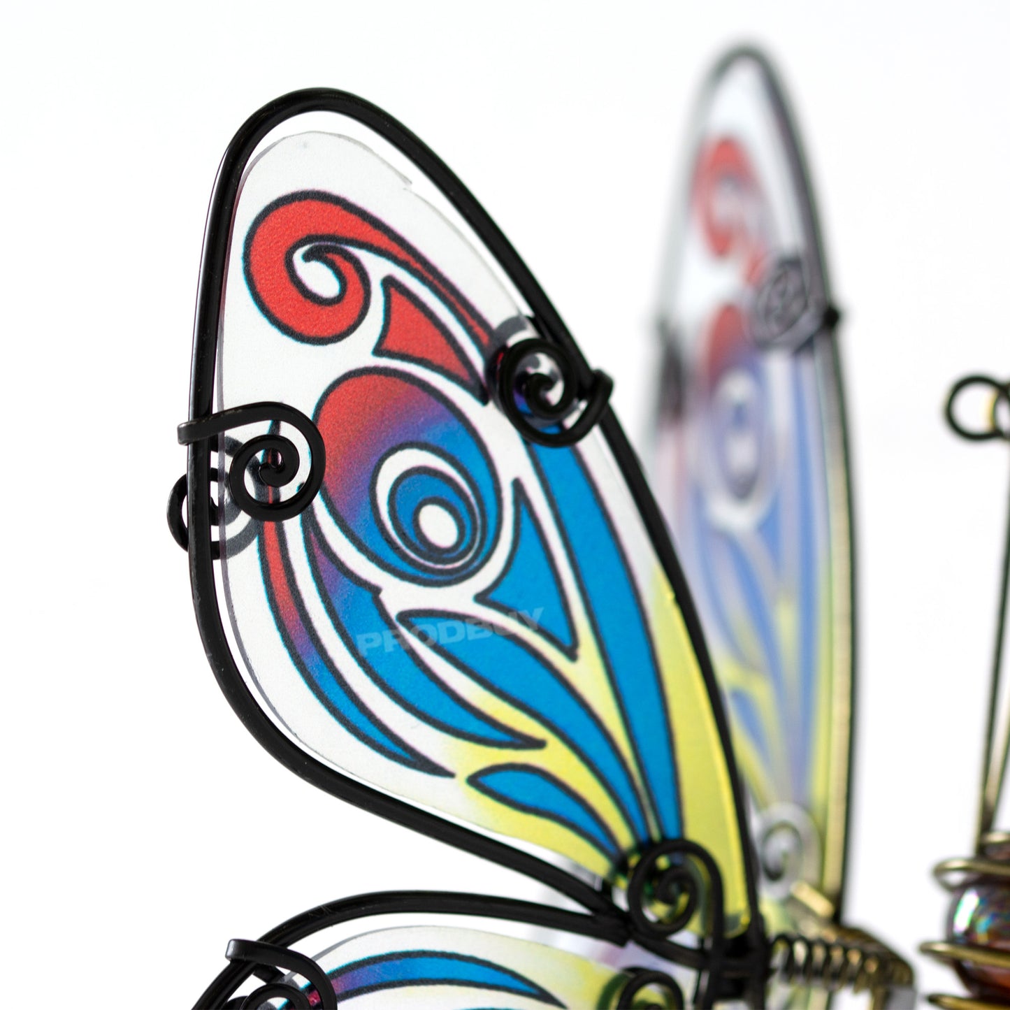 Butterfly Stained Glass & Gold Metal Plant Pot Hanger